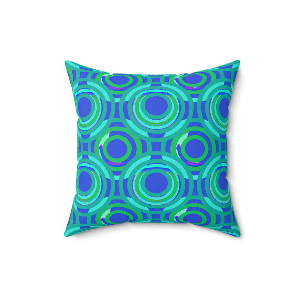 Interlocking Ring Ripples Faux Suede Cushion – Ocean Jewel