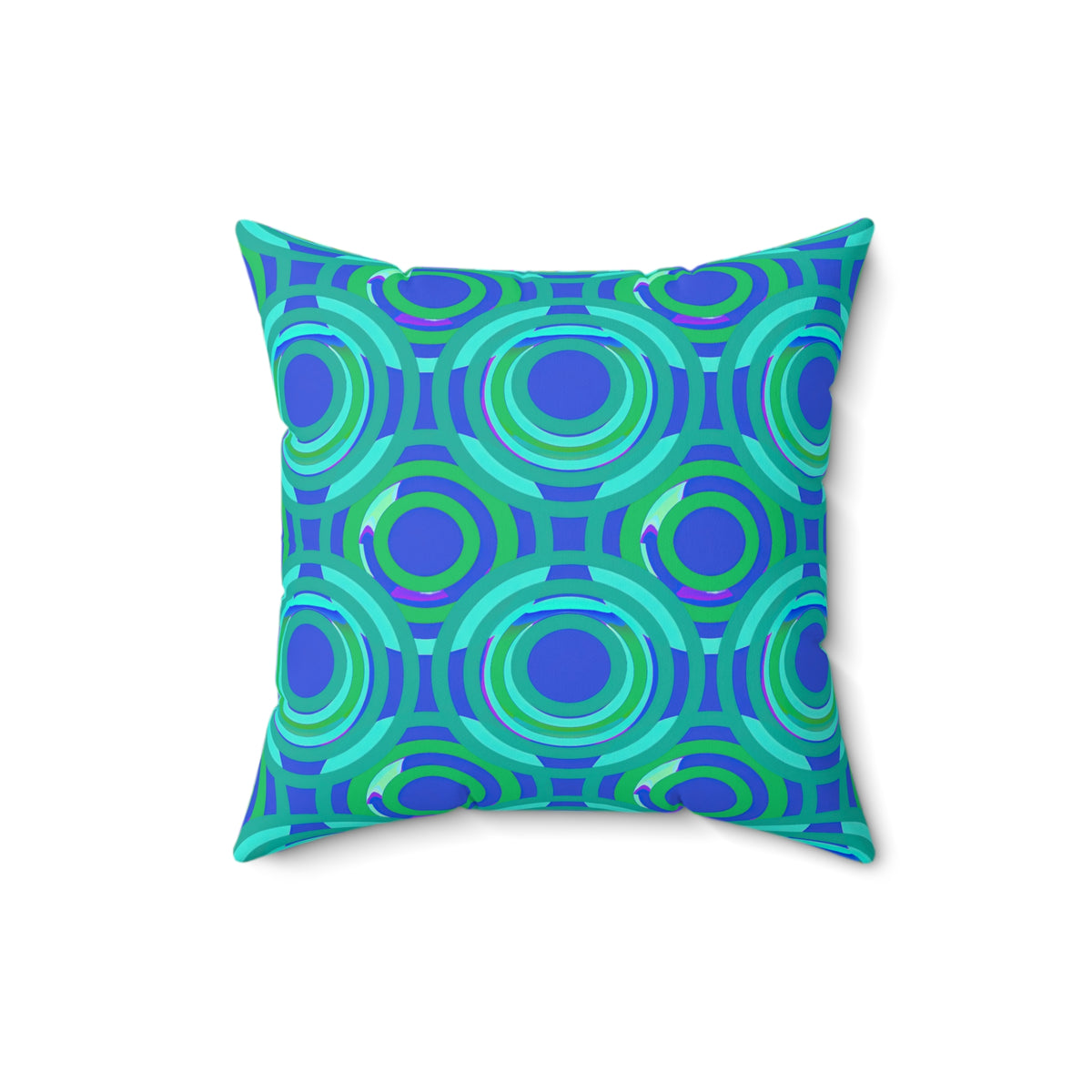 Interlocking Ring Ripples Faux Suede Cushion – Ocean Jewel