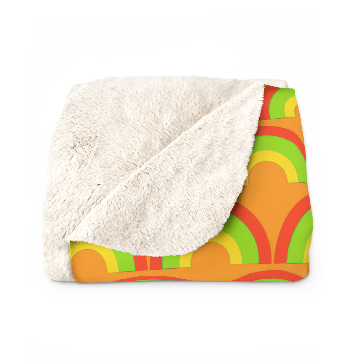 Chromatic Scallop Ripple Sherpa Fleece Blanket – Hot Citrus