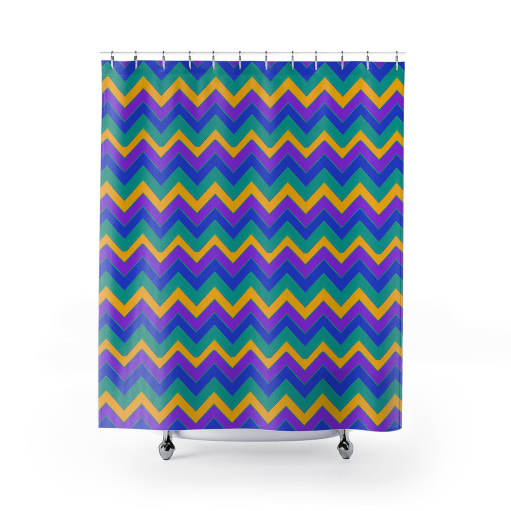 Jewel Chevron Bands Shower Curtain – Peacock Jewel