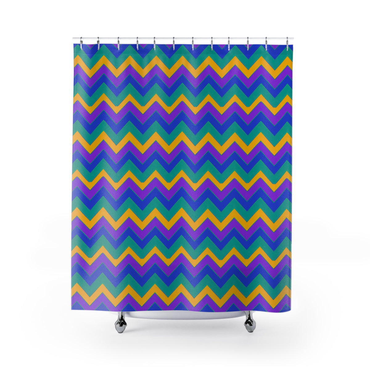 Jewel Chevron Bands Shower Curtain – Peacock Jewel