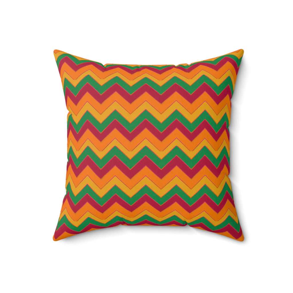 Jewel Chevron Bands Faux Suede Cushion – Cranberry Spice