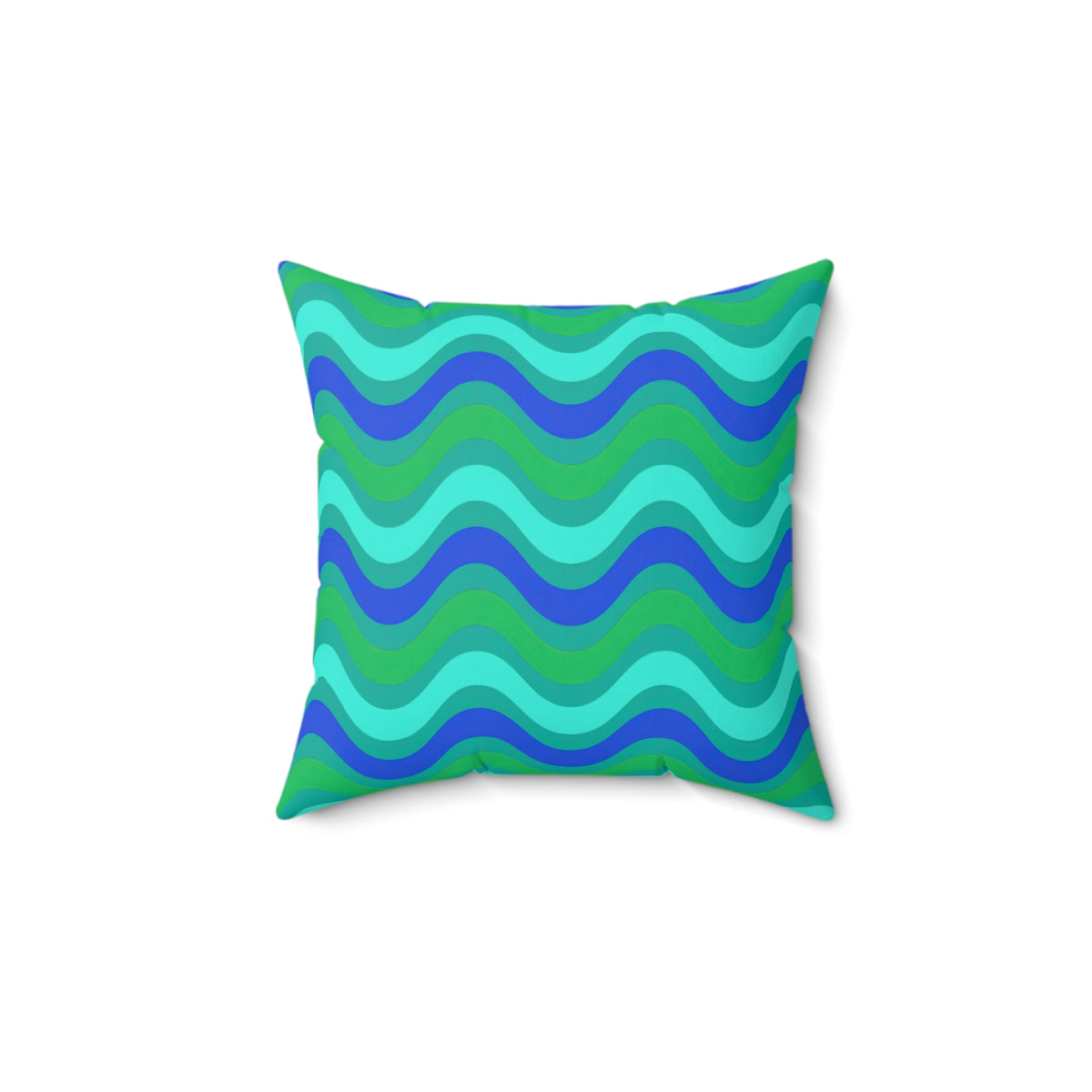 Wide Wave Interference Faux Suede Cushion – Ocean Jewel