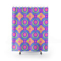 Interlocking Ring Ripples Shower Curtain – Candy Pastel on Grape