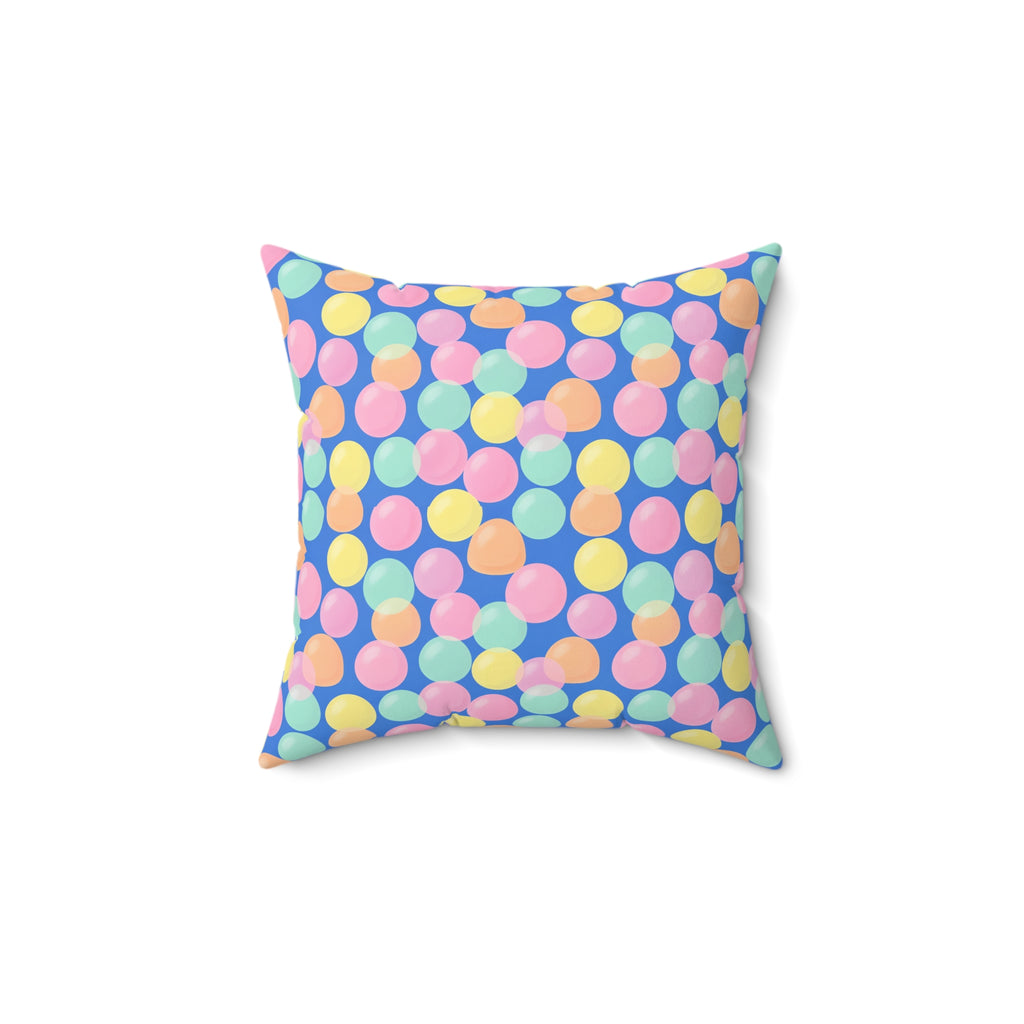 Gumdrop Orbs Faux Suede Cushion – Soft Abstract Pattern