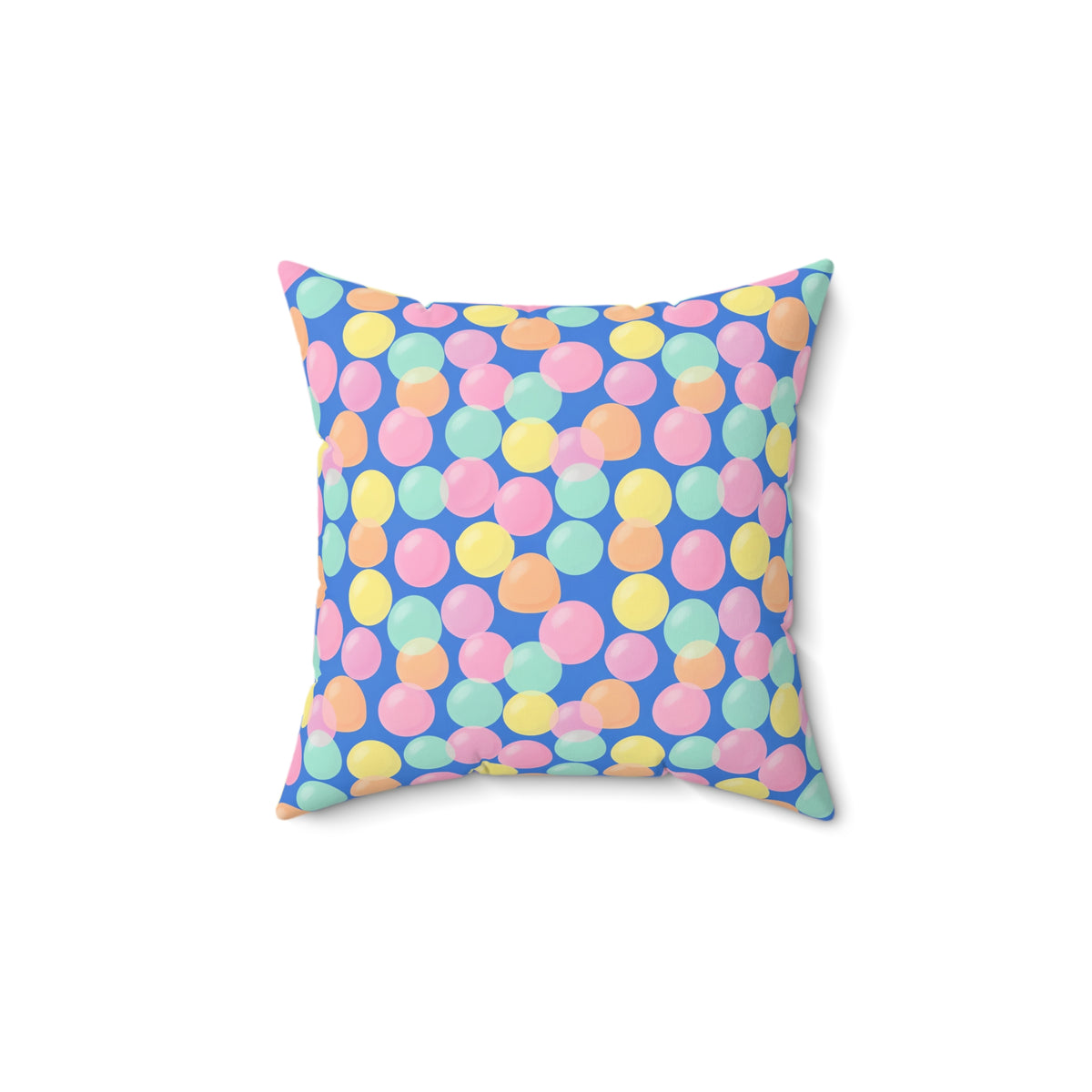 Gumdrop Orbs Faux Suede Cushion – Soft Abstract Pattern