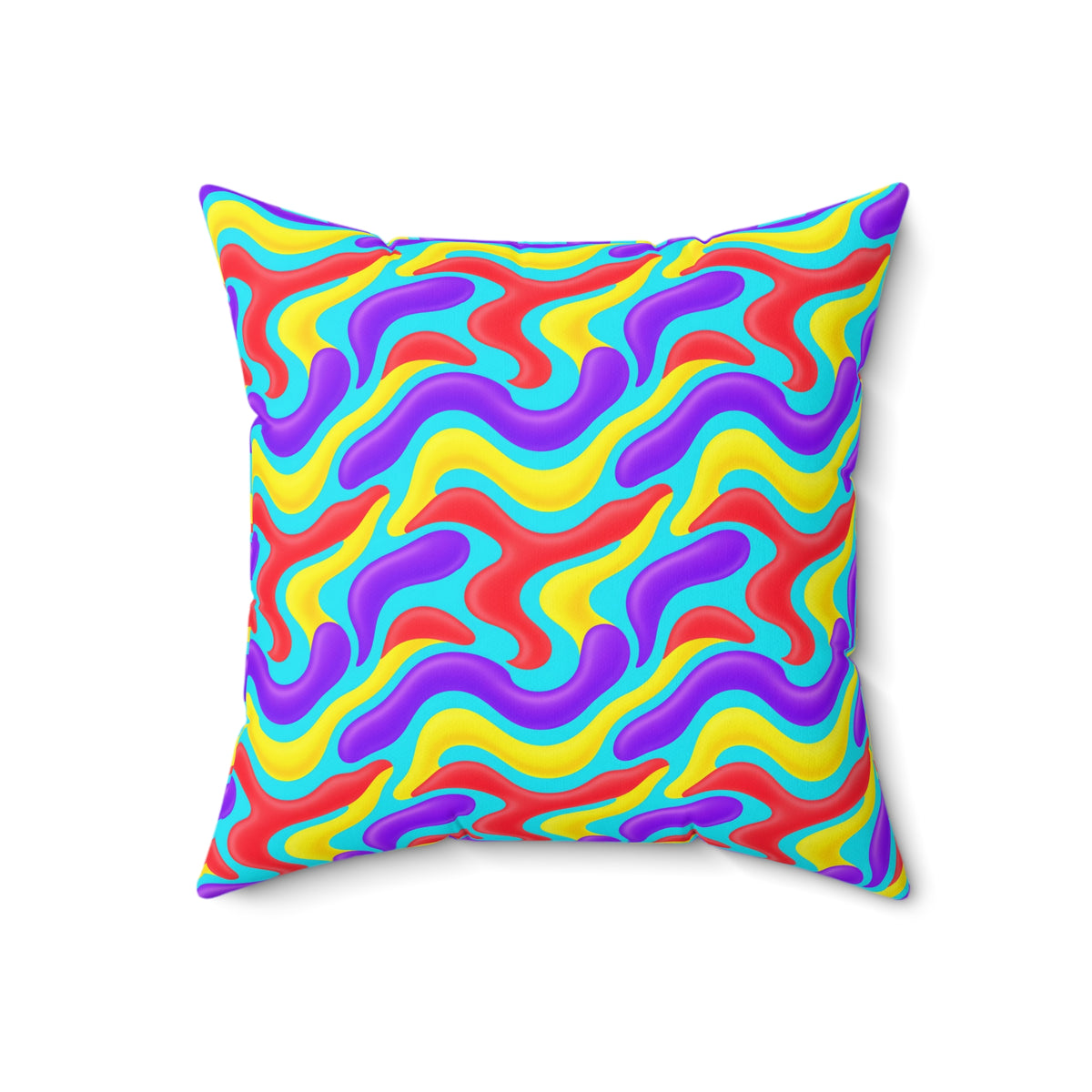 Liquid Band Ripple Faux Suede Cushion – Op-Art Fluid Bands Pattern