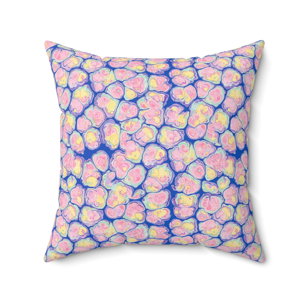 Candy Cell Pour Faux Suede Cushion – Candy Fluid Art Pattern