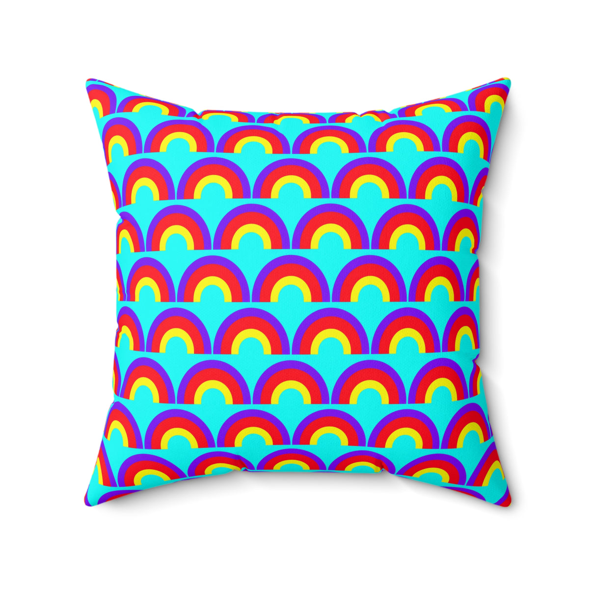 Chromatic Scallop Ripple Faux Suede Cushion – Op-Art Scallops Pattern