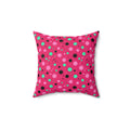Blot Burst Faux Suede Cushion – Candy Pop on Raspberry