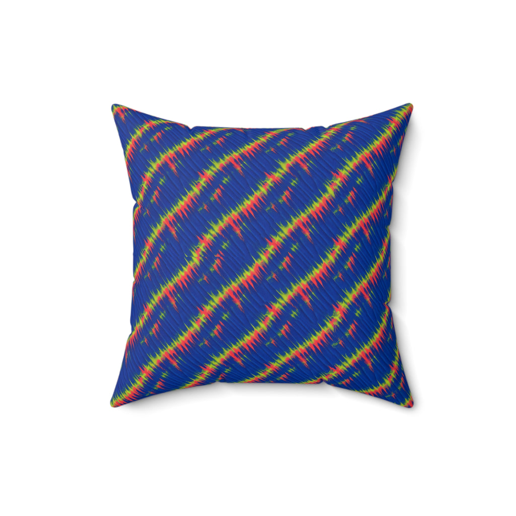 Diagonal Wrap Dye Faux Suede Cushion – Shibori Dye Pattern