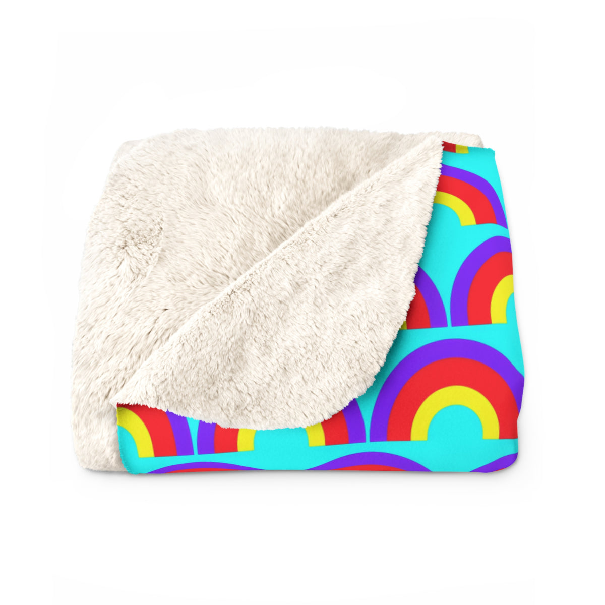 Chromatic Scallop Ripple Sherpa Fleece Blanket – Op-Art Scallops Pattern