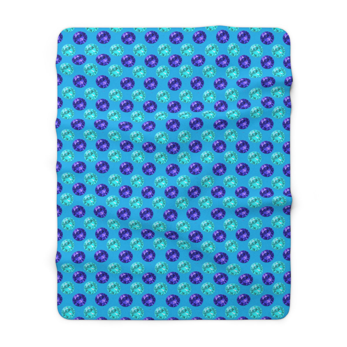 Half-Drop Gem Grid Sherpa Fleece Blanket – Ice Jewel
