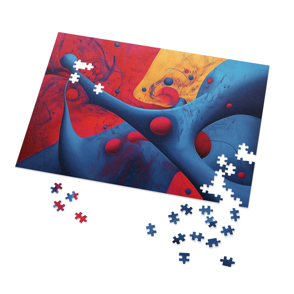 Surreal Red Flow Jigsaw Puzzle with Tin – Surreal Abstract Art