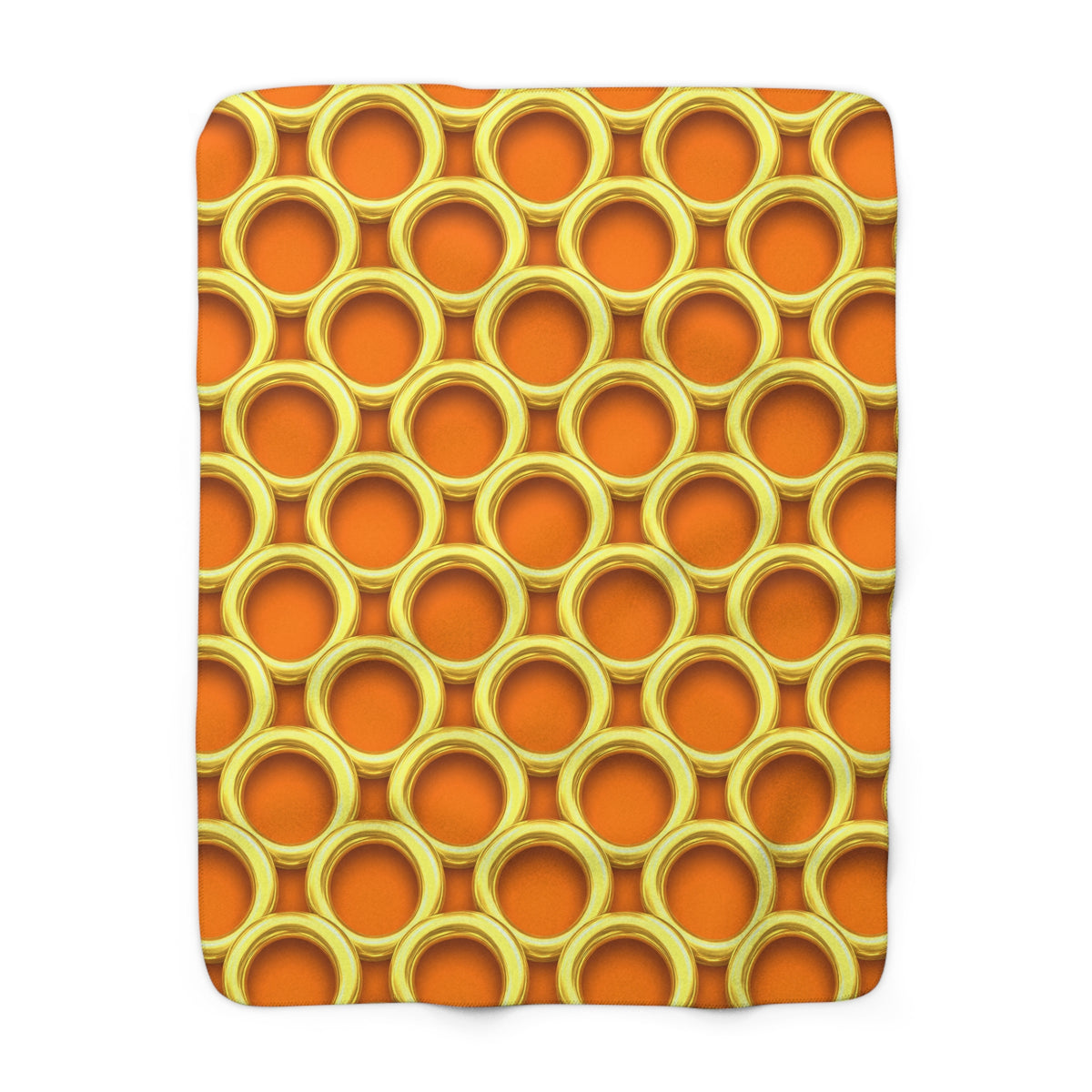 Big Gold Ring Weave Sherpa Fleece Blanket – Hot Citrus Festive