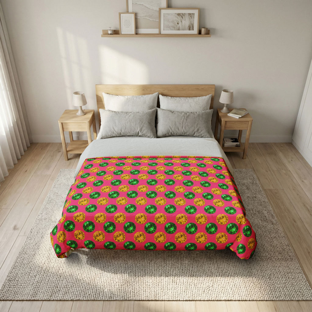 Half-Drop Gem Grid Cotton Duvet Cover – Candy Christmas
