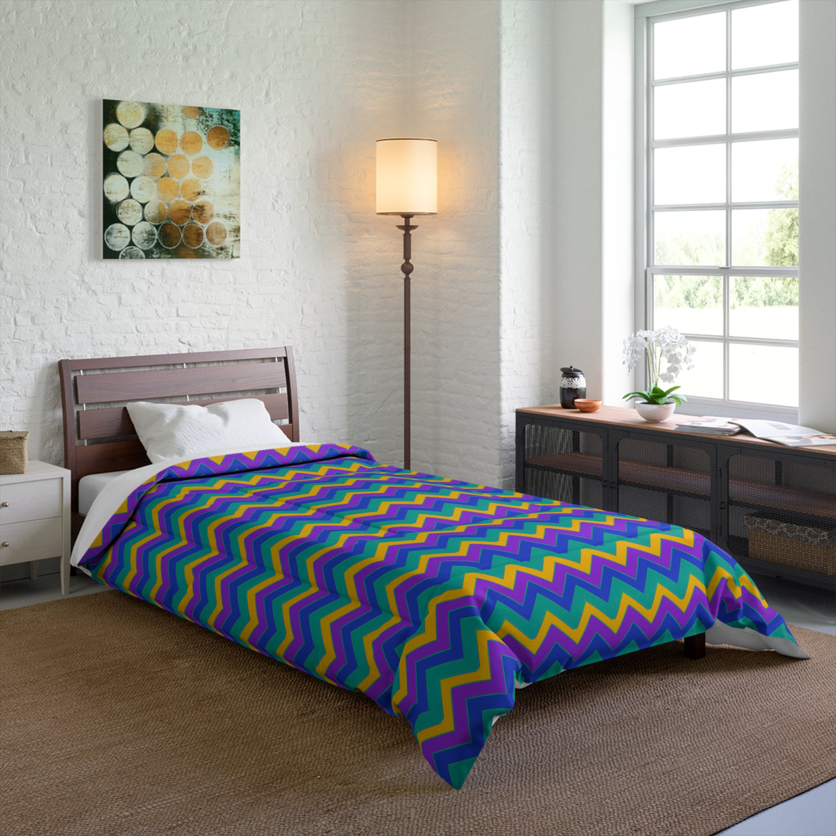 Jewel Chevron Bands Comforter – Peacock Jewel