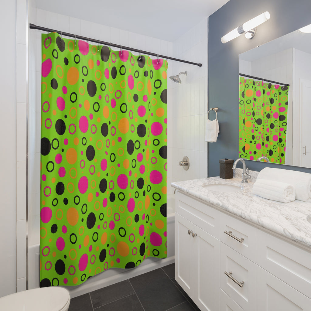 Bubble Outlines Shower Curtain – Tropical Punch