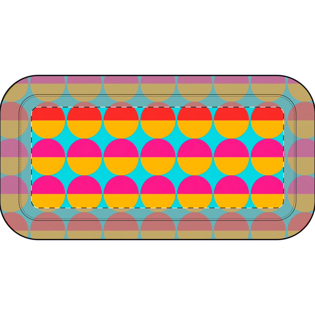 Half-Moon Stack Pencil Case – Geometric Blocks Pattern