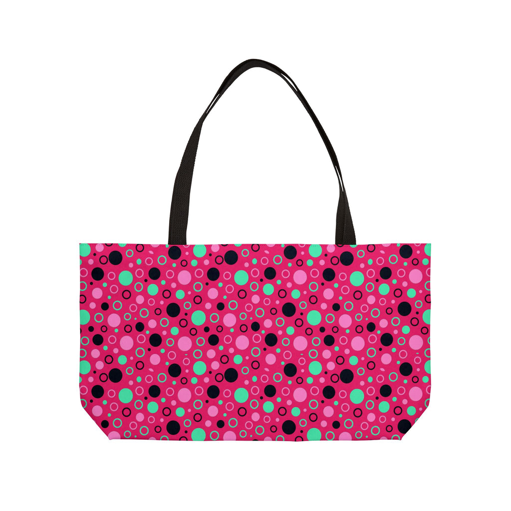 Bubble Outlines Weekender Tote Bag – Candy Pop on Raspberry