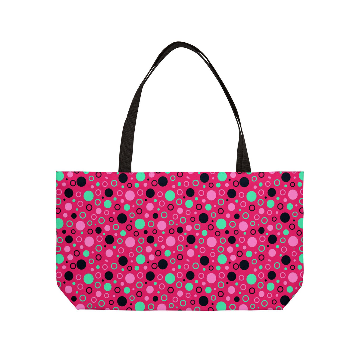Bubble Outlines Weekender Tote Bag – Candy Pop on Raspberry