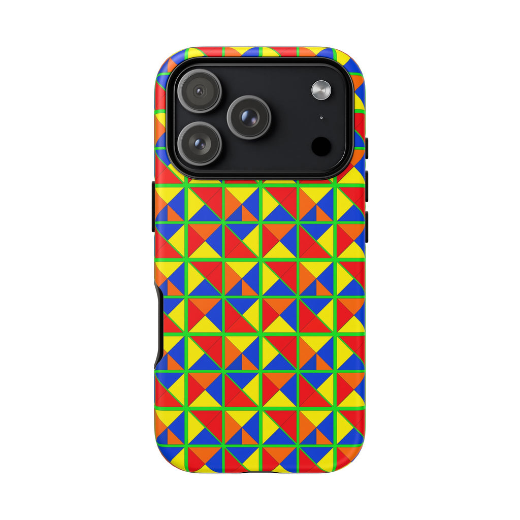 Split Square Fiesta Tough Phone Case – Cubist Geometric Pattern