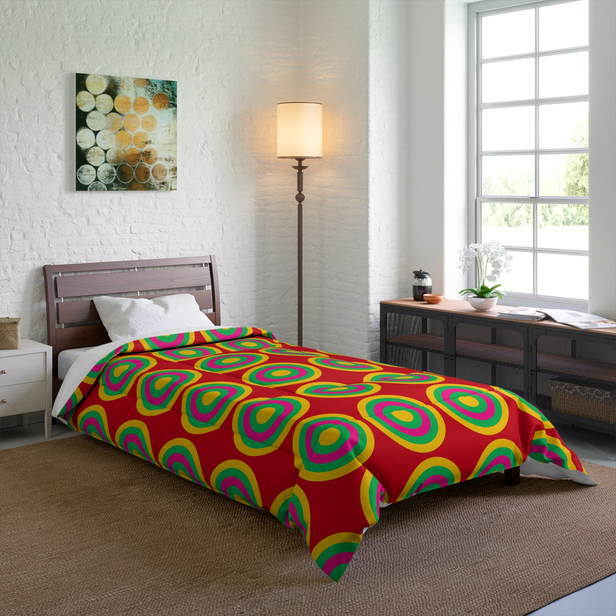 Mega Ring Grid Comforter – Abstract Circles Pattern