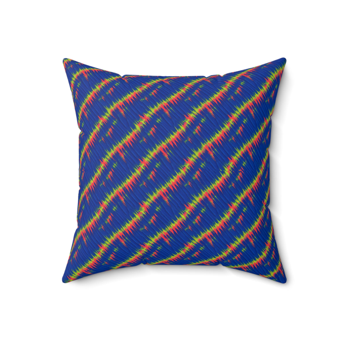 Diagonal Wrap Dye Faux Suede Cushion – Shibori Dye Pattern