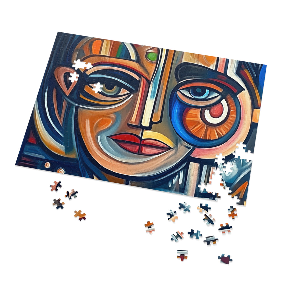 Cubist Face Jigsaw Puzzle with Tin – Cubist Portrait Art
