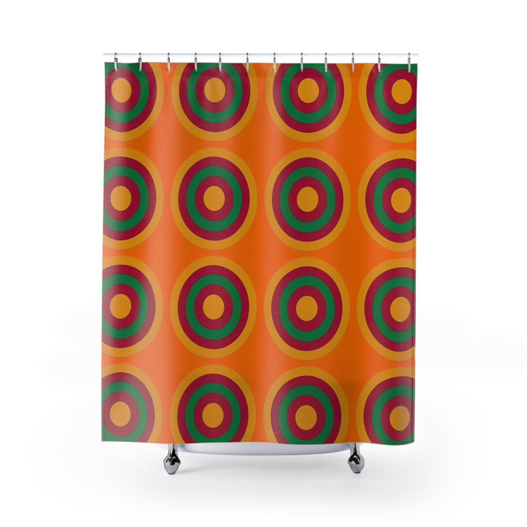 Mega Ring Grid Shower Curtain – Cranberry Spice