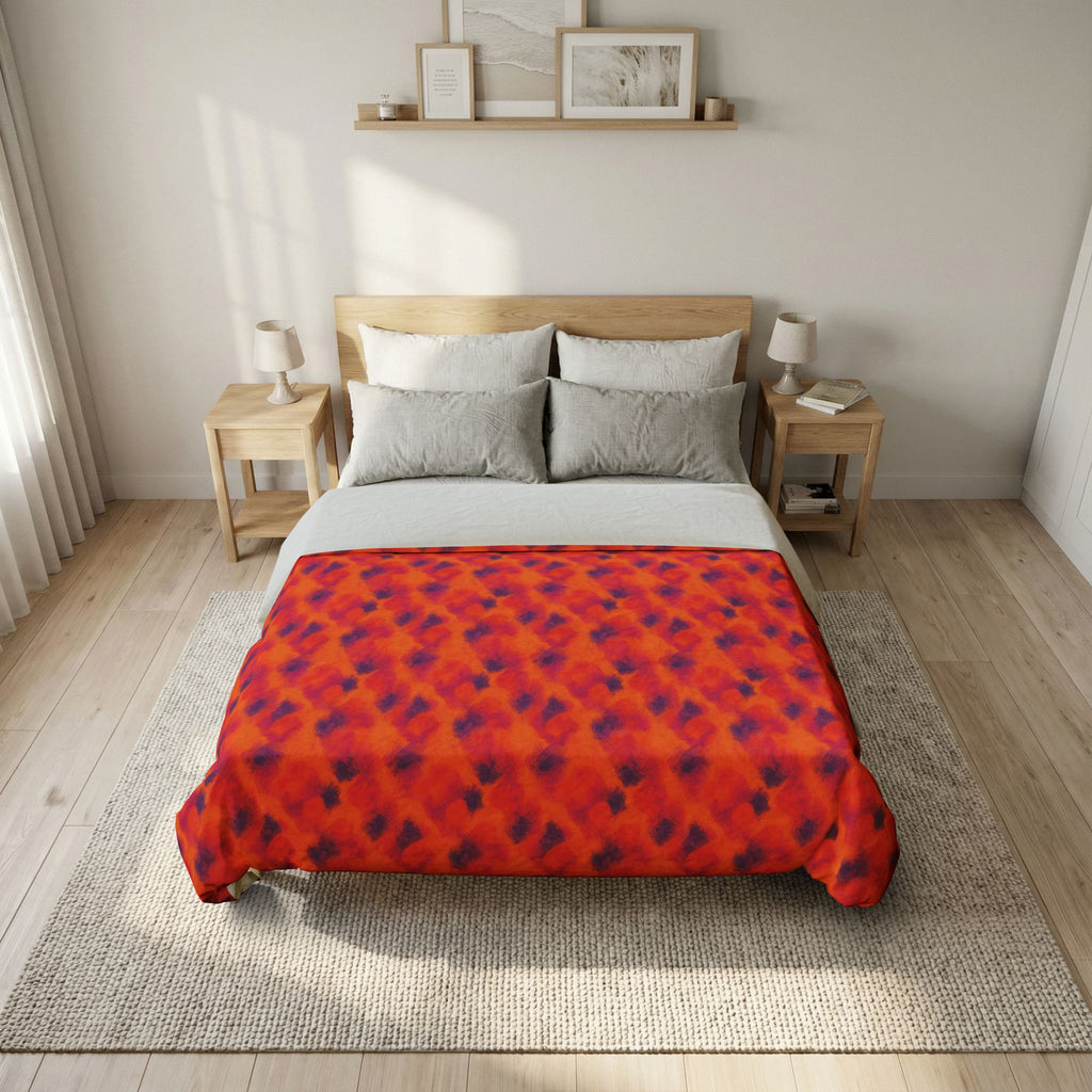 Granulated Colour Pools Cotton Duvet Cover – Watercolour Bleed Pattern