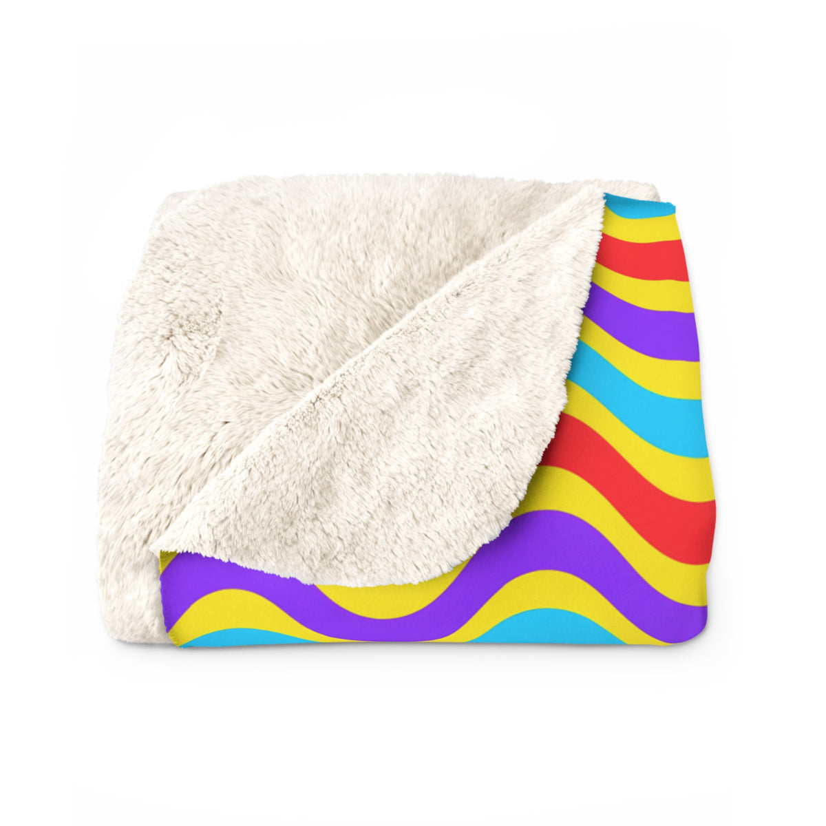 Wide Wave Interference Sherpa Fleece Blanket – Op-Art Waves Pattern