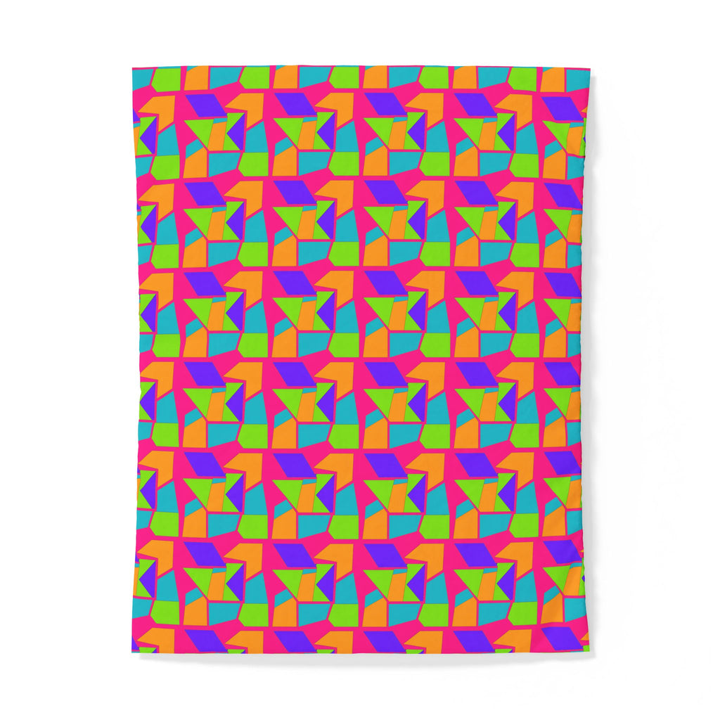 Cubist Block Quilt Cotton Duvet Cover – Tropical Punch