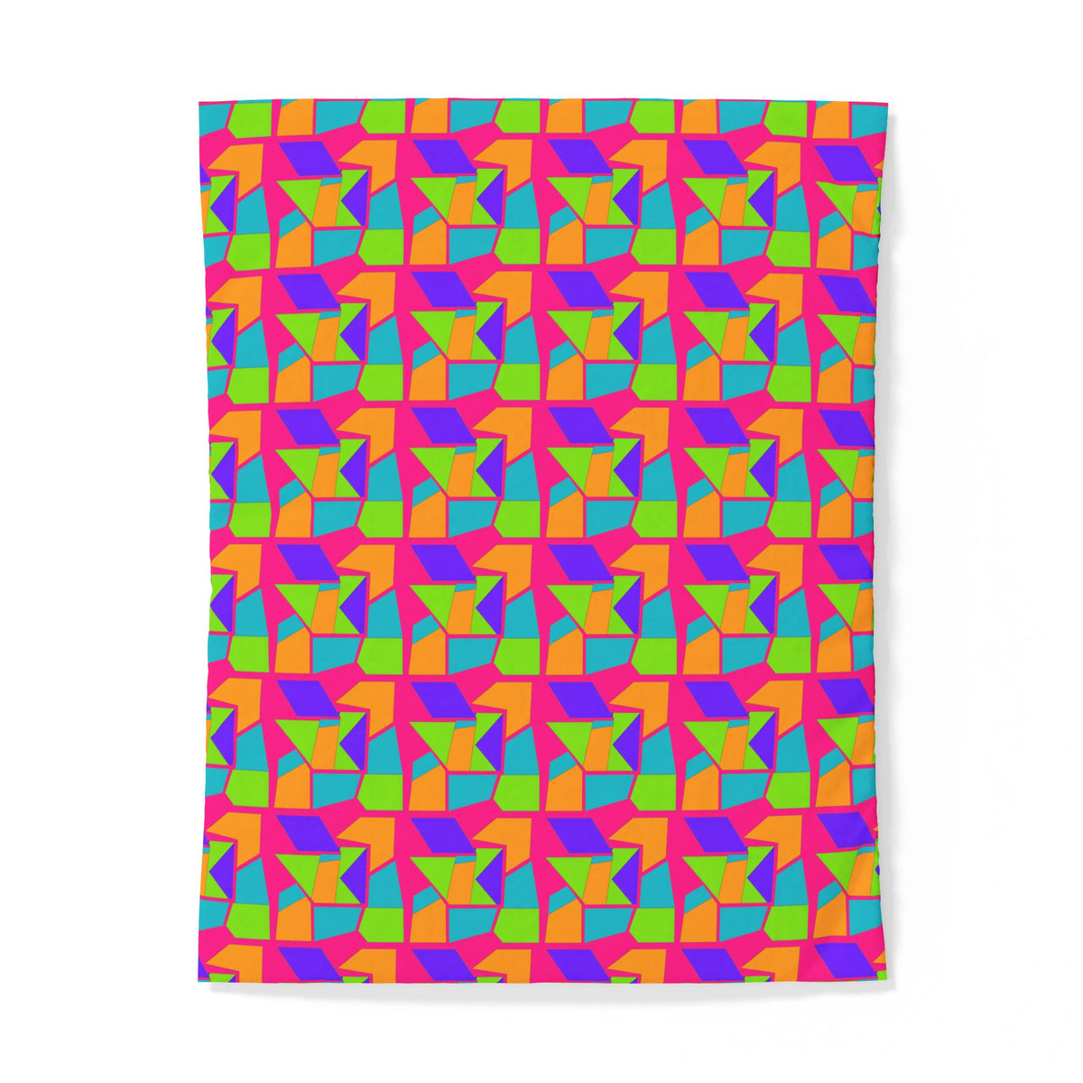 Cubist Block Quilt Cotton Duvet Cover – Tropical Punch