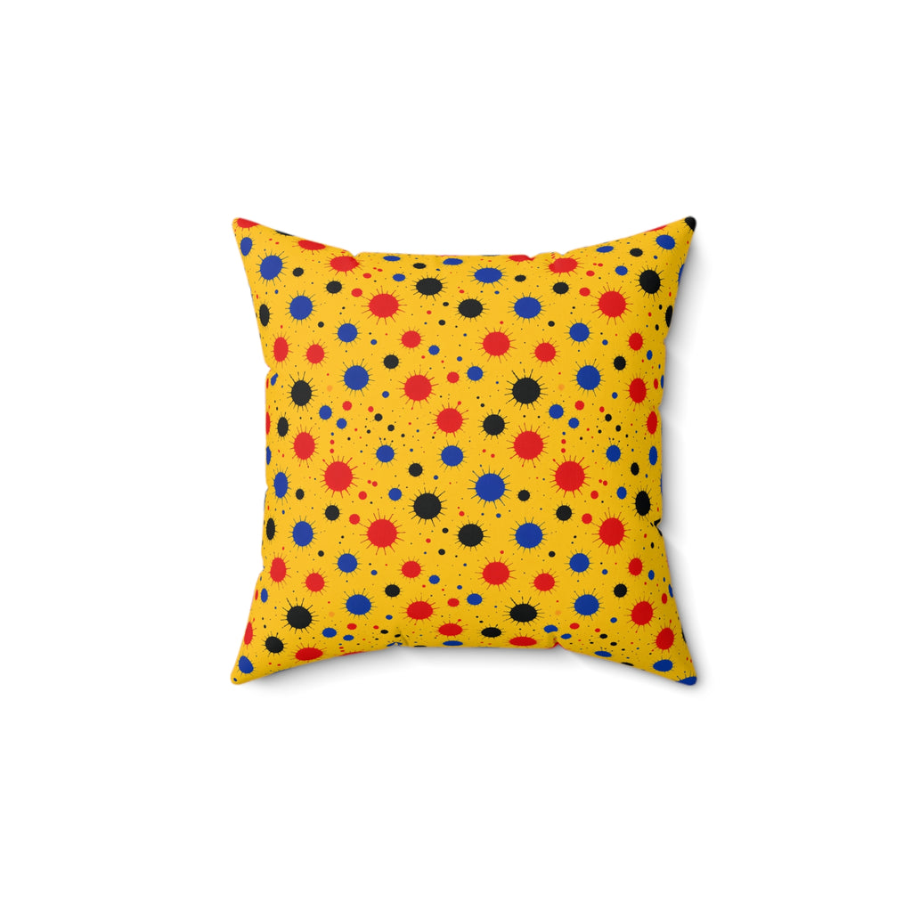 Blot Burst Faux Suede Cushion – Ink Splash Pattern