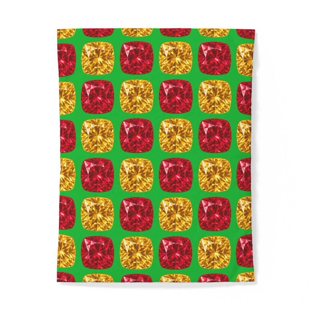 Giant Cut Gem Grid Cotton Duvet Cover – Faceted Gem Geometric Pattern
