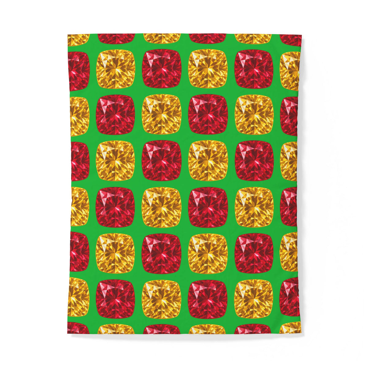 Giant Cut Gem Grid Cotton Duvet Cover – Faceted Gem Geometric Pattern