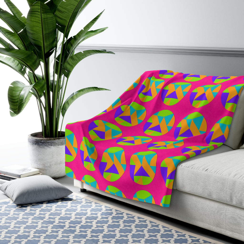 Broken Circle Planes Sherpa Fleece Blanket – Tropical Punch