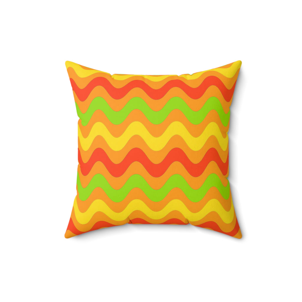 Big Ripple Chevrons Faux Suede Cushion – Hot Citrus