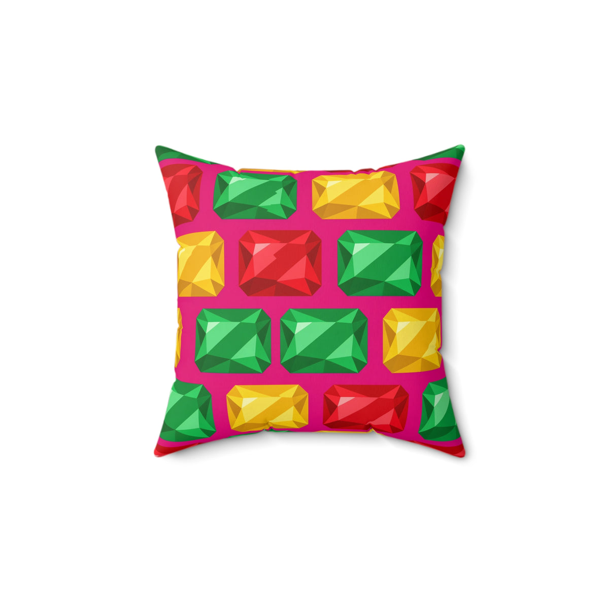 Big Stacked Gem Bars Faux Suede Cushion – Geometric Blocks Pattern