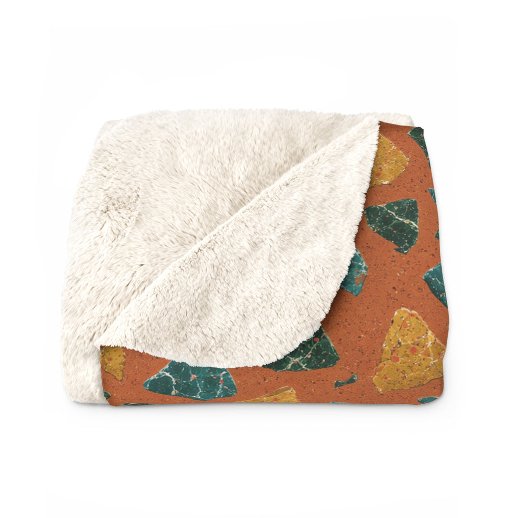 Marble Fragment Toss Sherpa Fleece Blanket – Terrazzo Pattern