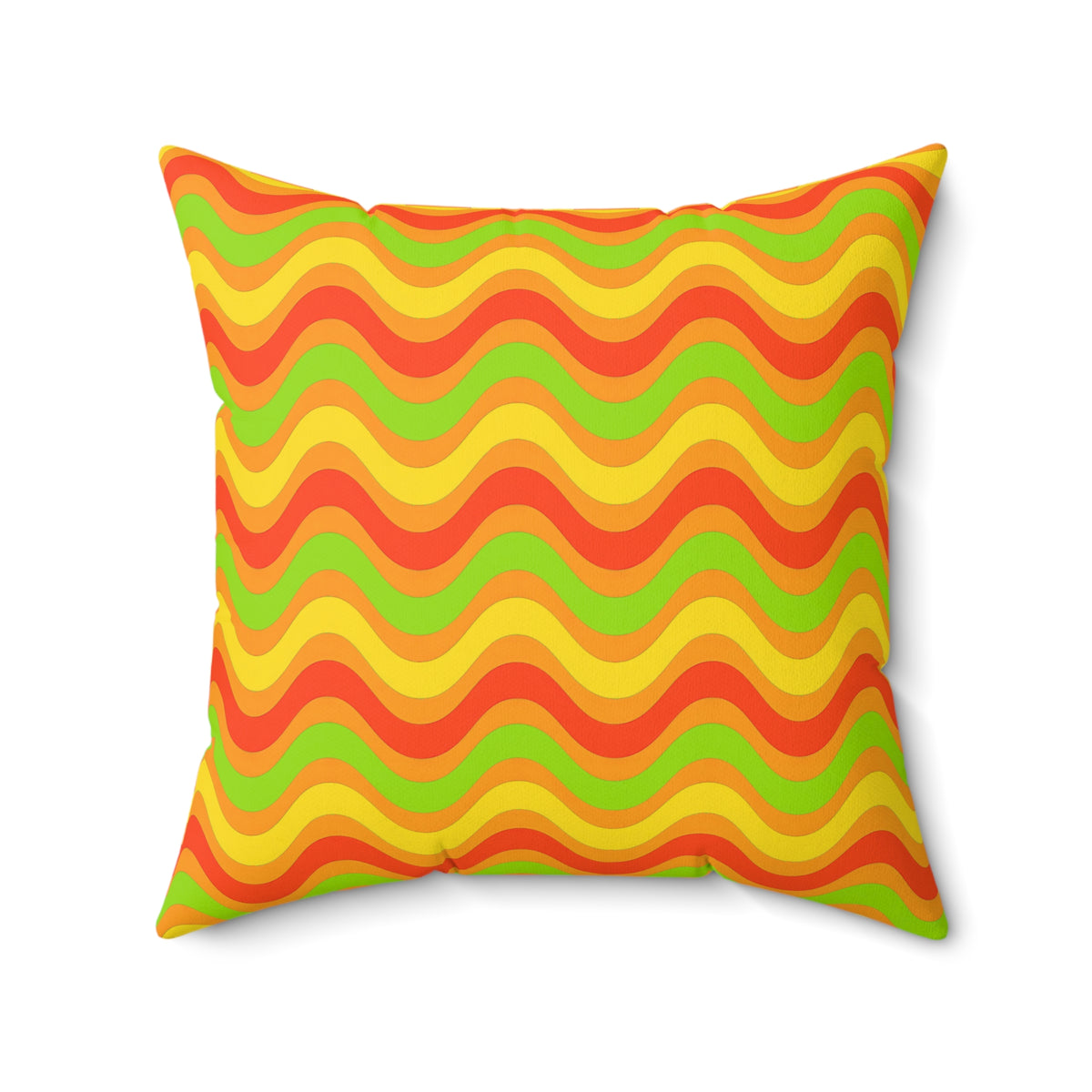 Wide Wave Interference Faux Suede Cushion – Hot Citrus