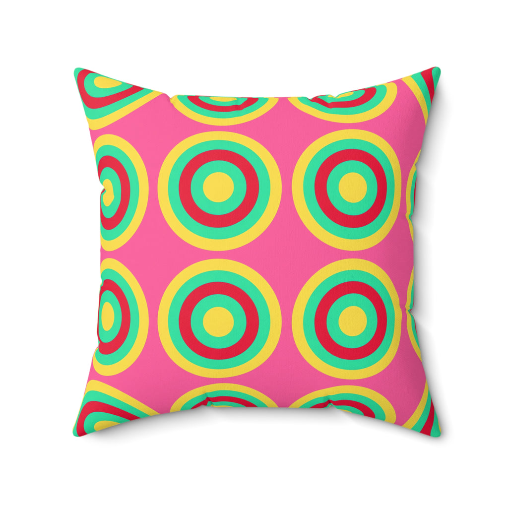 Mega Ring Grid Faux Suede Cushion – Candy Christmas