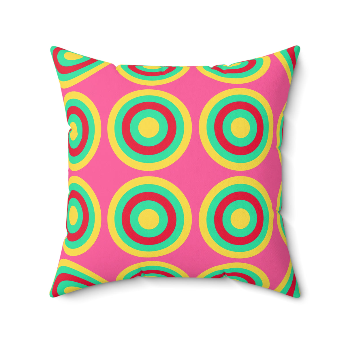 Mega Ring Grid Faux Suede Cushion – Candy Christmas