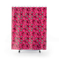 Squiggle Strokes Shower Curtain – Candy Pop on Raspberry