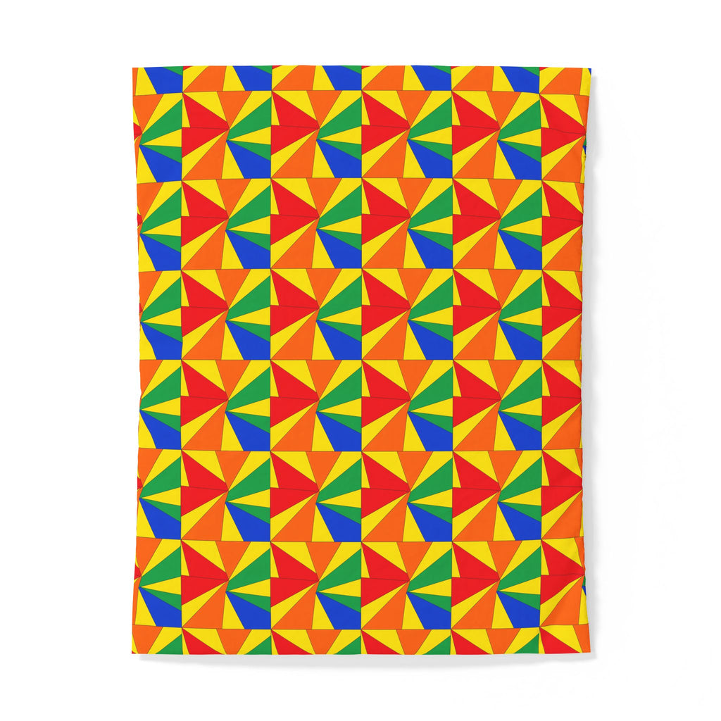 Cubist Sunburst Blocks Cotton Duvet Cover – Cubist Geometric Pattern