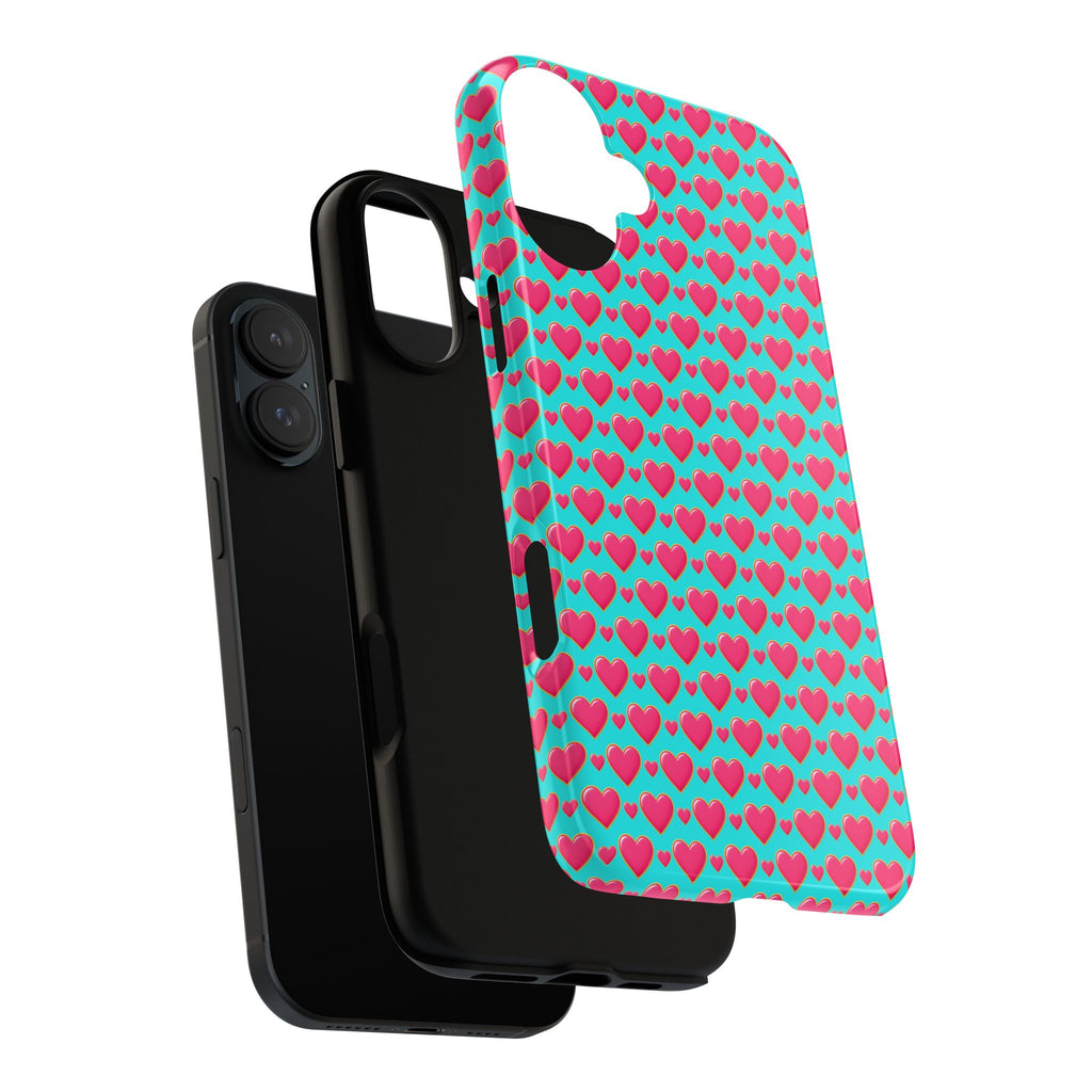 Heart Bubble Grid Tough Phone Case – Pop Hearts Pattern