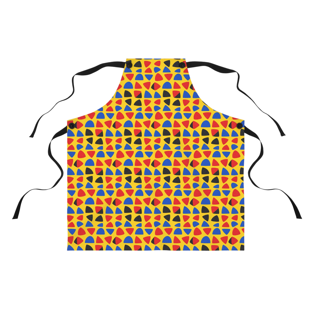 Cut-Out Arcs Yellow Apron – Cut-Paper Abstract Pattern