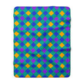 Jewel Harlequin Check Sherpa Fleece Blanket – Peacock Jewel