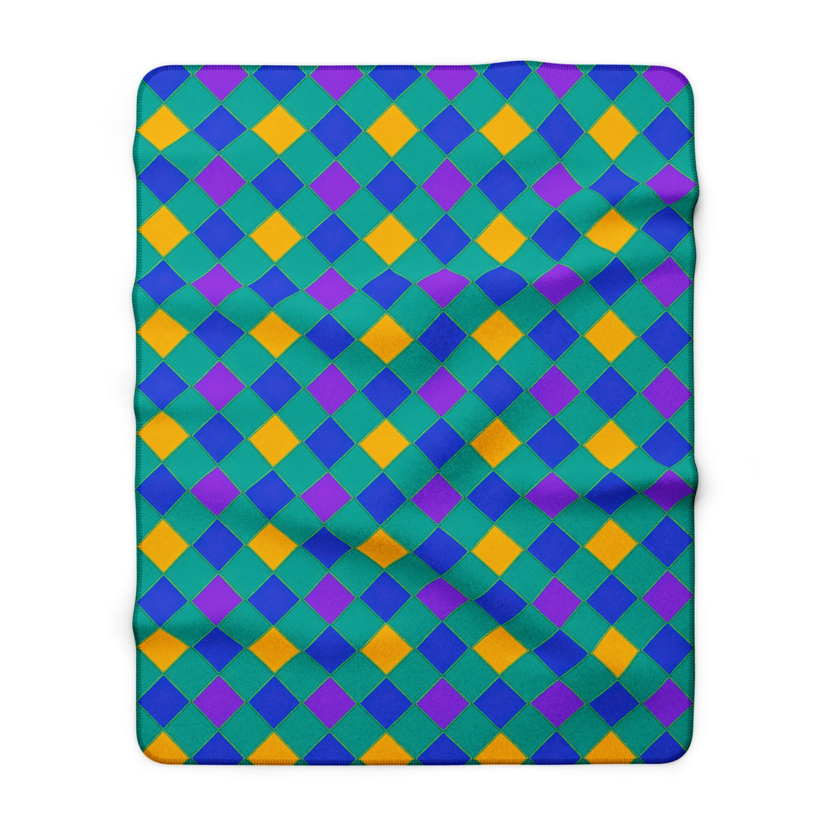 Jewel Harlequin Check Sherpa Fleece Blanket – Peacock Jewel